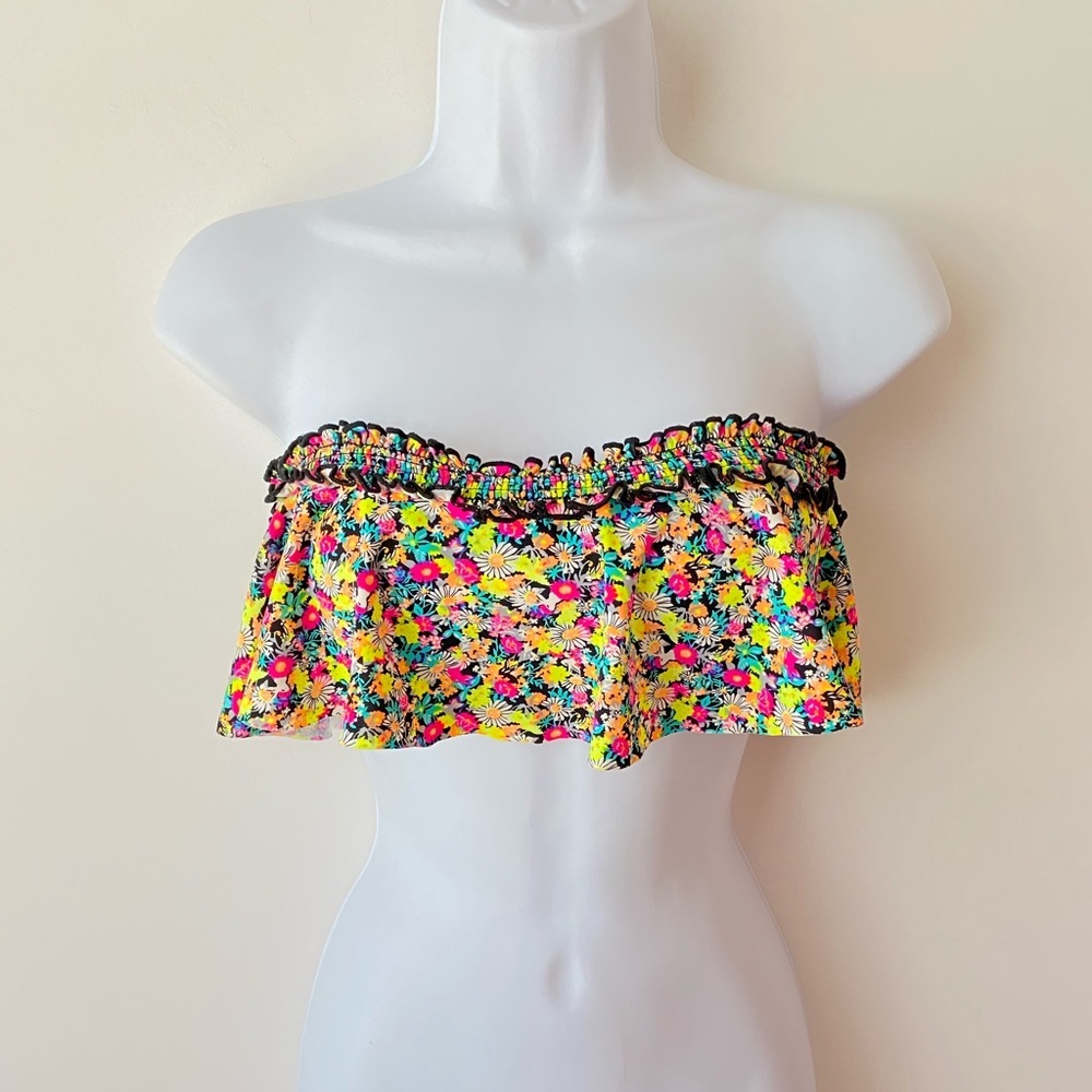 Hobie Multicolored Bandeau Bikini Top ONLY, Size S